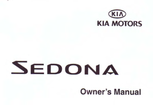 2002 KIA Sedona Owners Manual